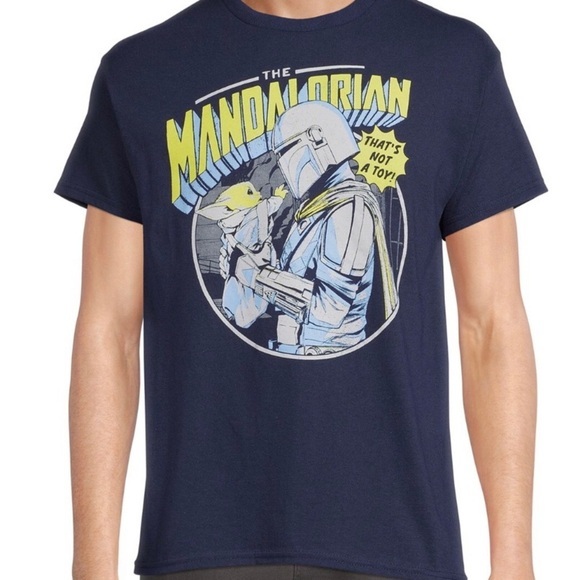 Star Wars Mandalorian dark blue graphic print short sleeve‎ T-Shirt size medium - Picture 1 of 6